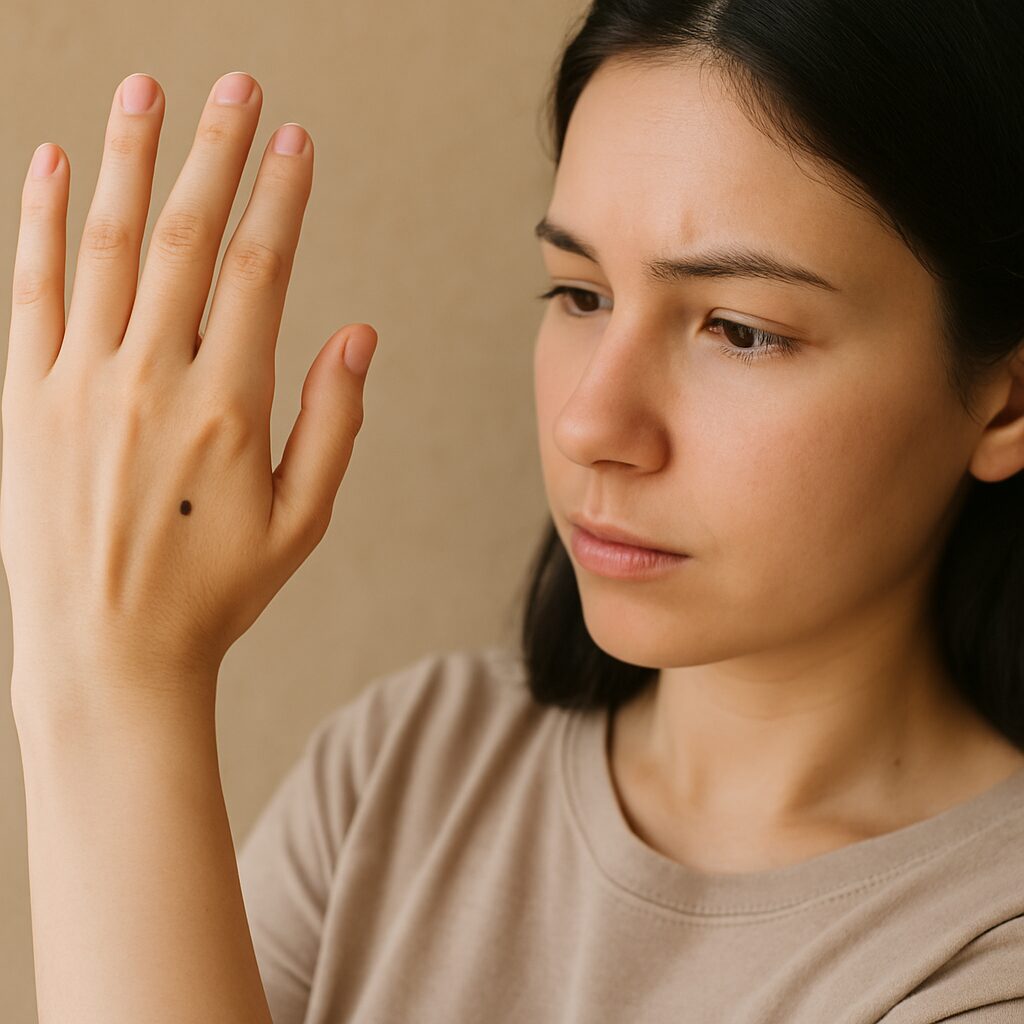 手の甲のホクロ